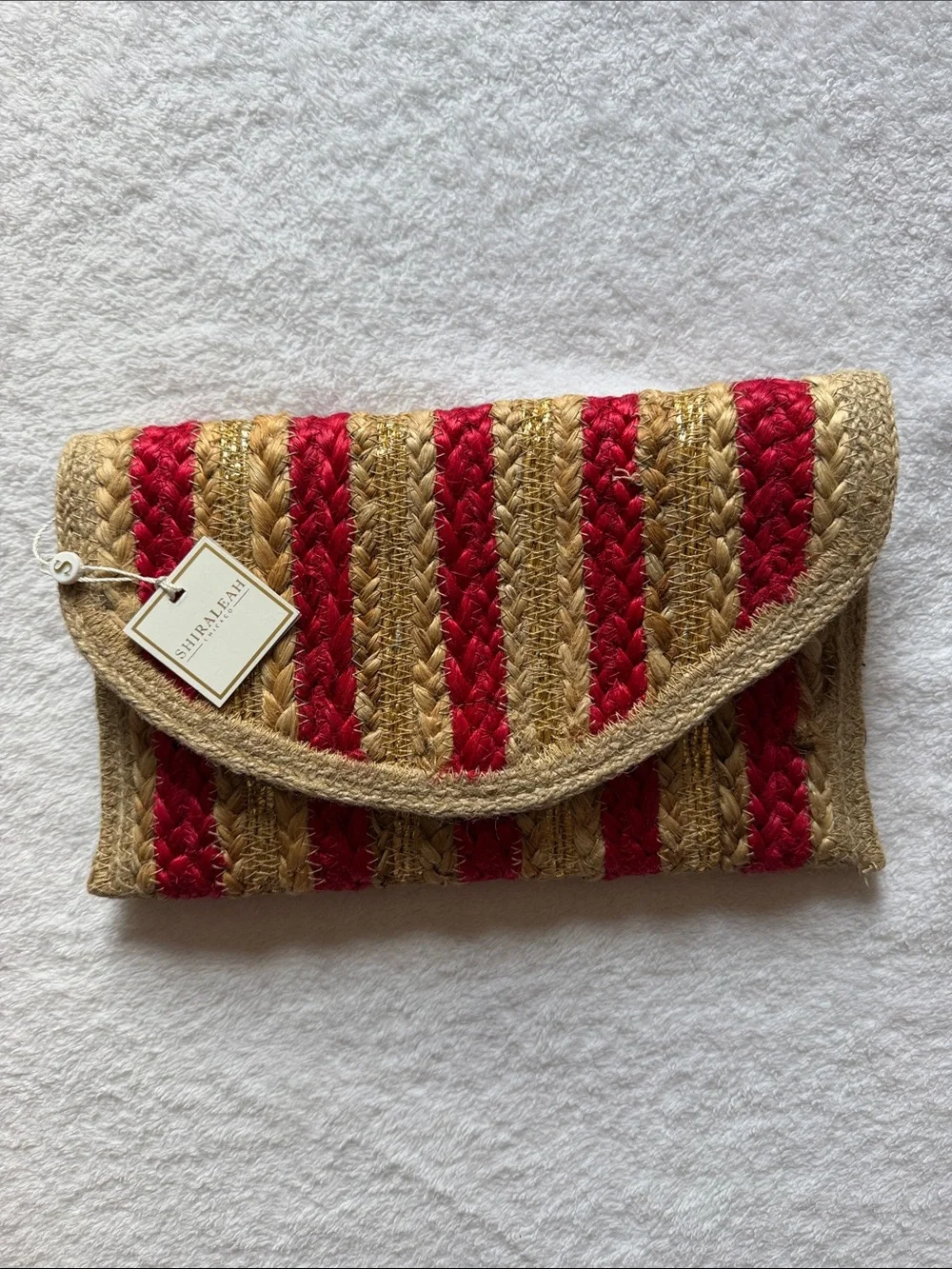 NWT Shiraleah Woven Straw Envelope 